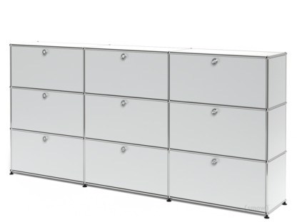 USM Haller Highboard XL, Customisable USM matte silver|With 3 drop-down doors|With 3 drop-down doors|With 3 drop-down doors