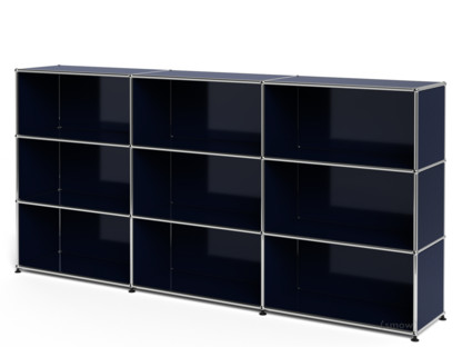 USM Haller Highboard XL, Customisable Steel blue RAL 5011|Open|Open|Open