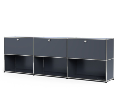 USM Haller Sideboard XL, Customisable Anthracite RAL 7016|With 3 drop-down doors|Open