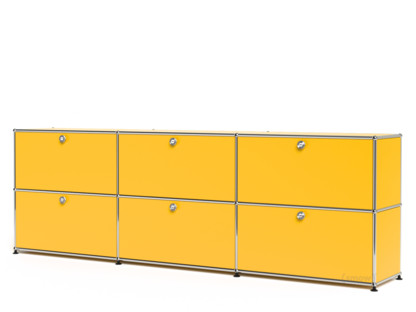 USM Haller Sideboard XL, Customisable Golden yellow RAL 1004|With 3 drop-down doors|With 3 drop-down doors