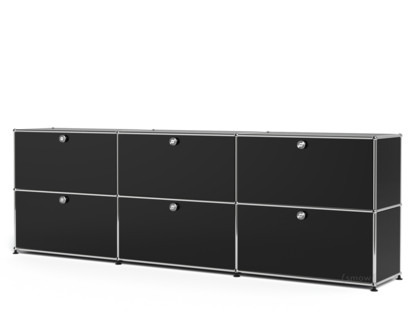 USM Haller Sideboard XL, Customisable Graphite black RAL 9011|With 3 drop-down doors|With 3 drop-down doors