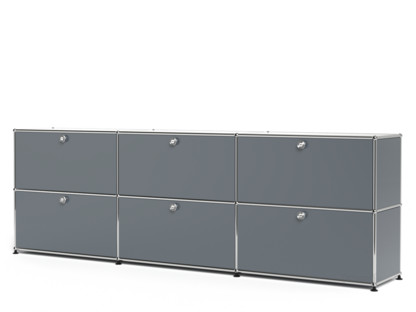 USM Haller Sideboard XL, Customisable Mid grey RAL 7005|With 3 drop-down doors|With 3 drop-down doors