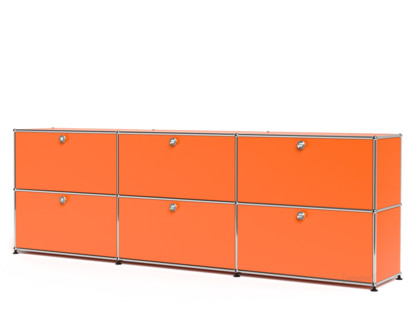 USM Haller Sideboard XL, Customisable Pure orange RAL 2004|With 3 drop-down doors|With 3 drop-down doors