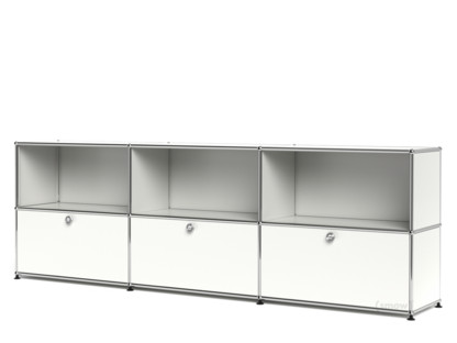 USM Haller Sideboard XL, Customisable Pure white RAL 9010|Open|With 3 drop-down doors