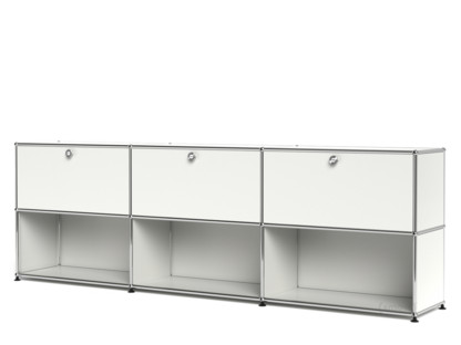 USM Haller Sideboard XL, Customisable Pure white RAL 9010|With 3 drop-down doors|Open
