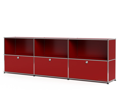 USM Haller Sideboard XL, Customisable USM ruby red|Open|With 3 drop-down doors