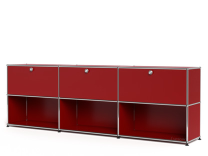 USM Haller Sideboard XL, Customisable USM ruby red|With 3 drop-down doors|Open