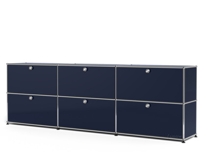 USM Haller Sideboard XL, Customisable Steel blue RAL 5011|With 3 drop-down doors|With 3 drop-down doors