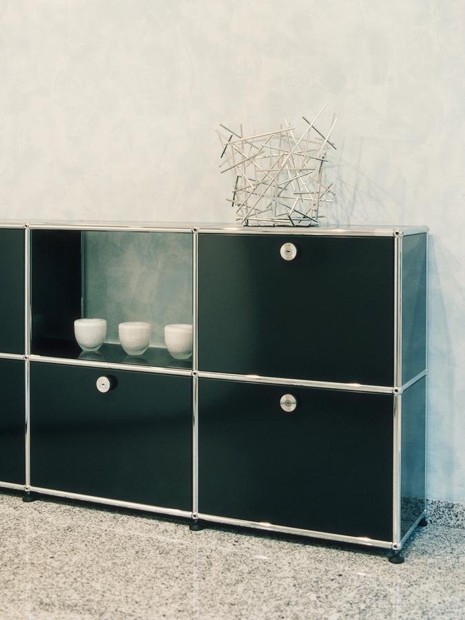 USM Haller Sideboard XL, Customisable, Graphite black RAL 9011, With 3 ...
