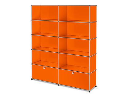 USM Haller Storage Unit L, Customisable Pure orange RAL 2004|Open|Open|Open|With 2 extension doors