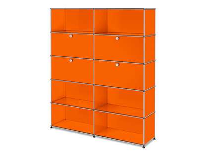 USM Haller Storage Unit L, Customisable Pure orange RAL 2004|With 2 drop-down doors|With 2 drop-down doors|Open|Open