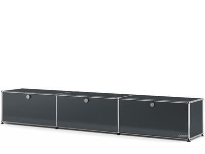 USM Haller Lowboard XL, Customisable Anthracite RAL 7016|With 3 drop-down doors|35 cm