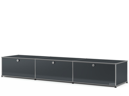 USM Haller Lowboard XL, Customisable Anthracite RAL 7016|With 3 drop-down doors|50 cm