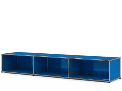 USM Haller Lowboard XL, Customisable Gentian blue RAL 5010|Open|50 cm