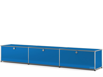 USM Haller Lowboard XL, Customisable Gentian blue RAL 5010|With 3 drop-down doors|35 cm