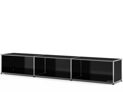 USM Haller Lowboard XL, Customisable Graphite black RAL 9011|Open|35 cm