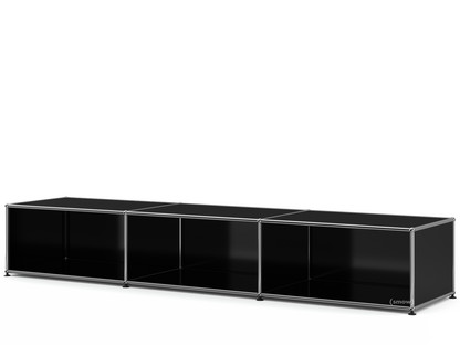USM Haller Lowboard XL, Customisable Graphite black RAL 9011|Open|50 cm