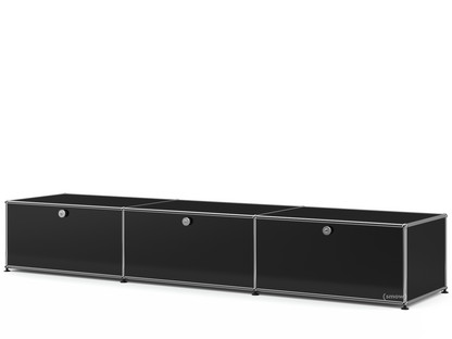 USM Haller Lowboard XL, Customisable Graphite black RAL 9011|With 3 drop-down doors|50 cm