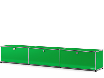 USM Haller Lowboard XL, Customisable USM green|With 3 drop-down doors|35 cm