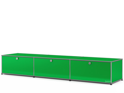 USM Haller Lowboard XL, Customisable USM green|With 3 drop-down doors|50 cm