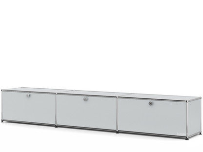 USM Haller Lowboard XL, Customisable USM matte silver|With 3 drop-down doors|35 cm