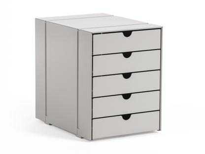 USM Inos Box Set C4 for USM Haller Shelves with 5 trays|Light grey RAL 7035