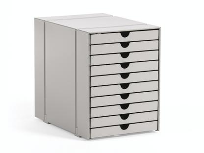 USM Inos Box Set C4 for USM Haller Shelves with 10 trays|Light grey RAL 7035