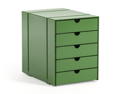 USM Inos Box Set C4 for USM Haller Shelves with 5 trays|USM green