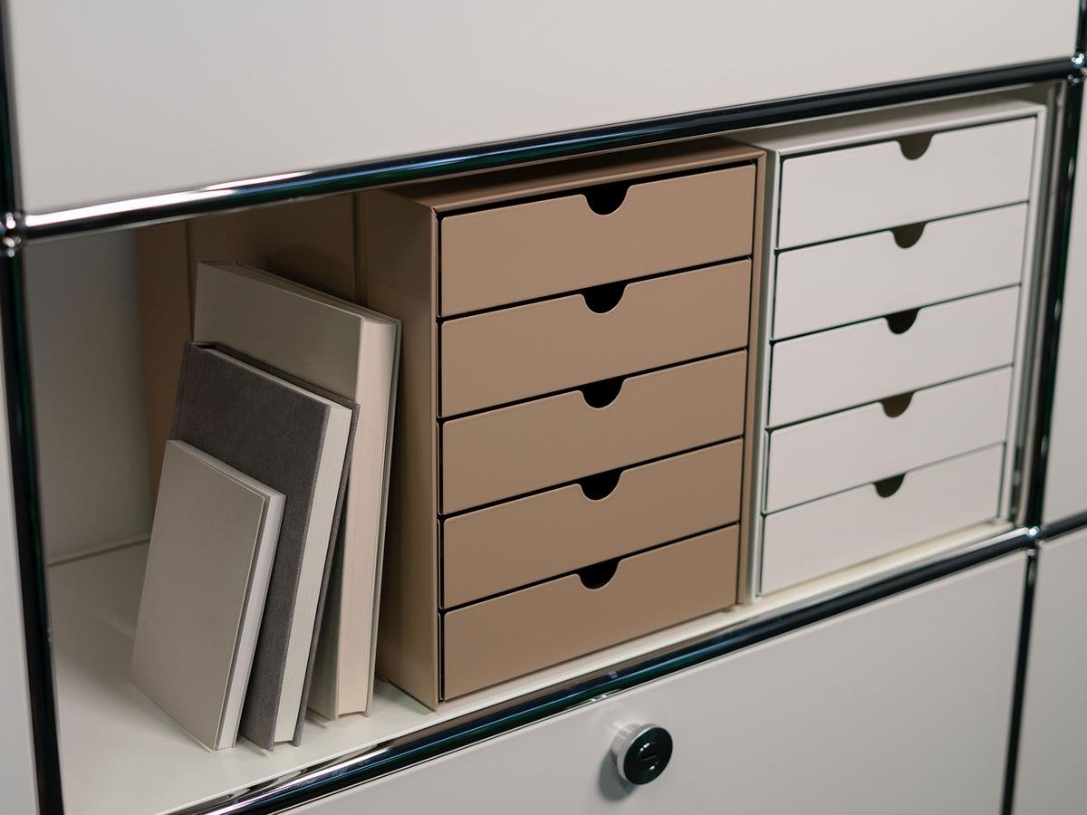 USM Inos Box Set C4 for USM Haller Shelves, with 5 trays