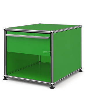 USM Haller Bedside Table with Drawer USM green|Small (H 39 x B 42,5 x D 53 cm)