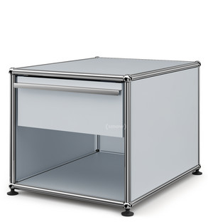 USM Haller Bedside Table with Drawer USM matte silver|Small (H 39 x B 42,5 x D 53 cm)