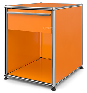 USM Haller Bedside Table with Drawer Pure orange RAL 2004|Large (H 54 x W 42,5 x D 53 cm)