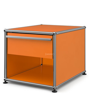 USM Haller Bedside Table with Drawer Pure orange RAL 2004|Small (H 39 x B 42,5 x D 53 cm)