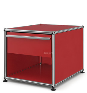 USM Haller Bedside Table with Drawer USM ruby red|Small (H 39 x B 42,5 x D 53 cm)