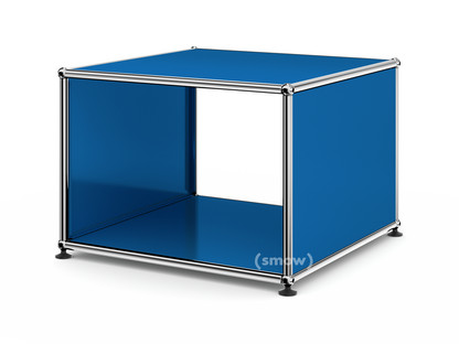 USM Haller Side Table with Side Panels 50 cm|without interior glass panel|Gentian blue RAL 5010