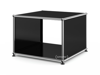 USM Haller Side Table with Side Panels 50 cm|without interior glass panel|Graphite black RAL 9011