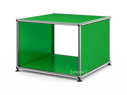 USM Haller Side Table with Side Panels 50 cm|without interior glass panel|USM green