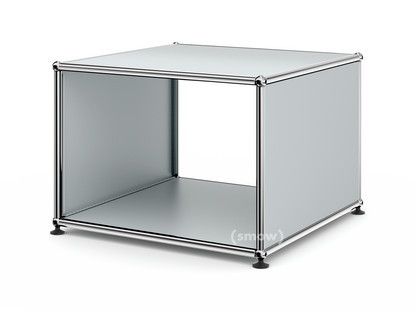 USM Haller Side Table with Side Panels 50 cm|without interior glass panel|USM matte silver