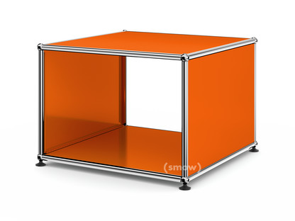 USM Haller Side Table with Side Panels 50 cm|without interior glass panel|Pure orange RAL 2004