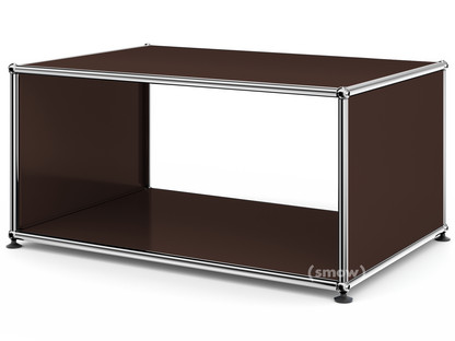 USM Haller Side Table with Side Panels 75 cm|without interior glass panel|USM brown