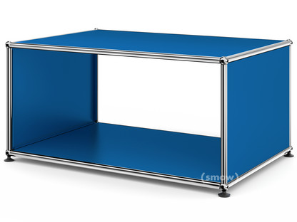 USM Haller Side Table with Side Panels 75 cm|without interior glass panel|Gentian blue RAL 5010