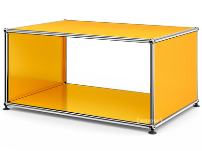 USM Haller Side Table with Side Panels 75 cm|without interior glass panel|Golden yellow RAL 1004