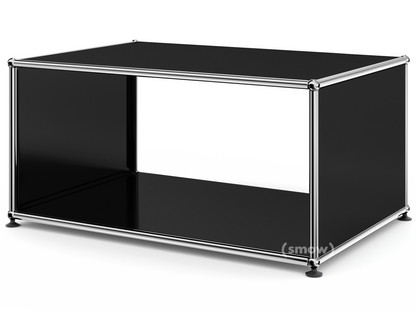 USM Haller Side Table with Side Panels 75 cm|without interior glass panel|Graphite black RAL 9011