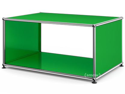 USM Haller Side Table with Side Panels 75 cm|without interior glass panel|USM green