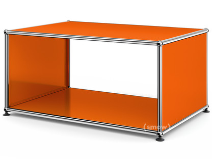 USM Haller Side Table with Side Panels 75 cm|without interior glass panel|Pure orange RAL 2004