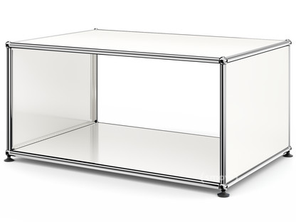 USM Haller Side Table with Side Panels 75 cm|without interior glass panel|Pure white RAL 9010