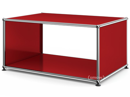 USM Haller Side Table with Side Panels 75 cm|without interior glass panel|USM ruby red