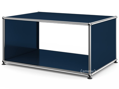 USM Haller Side Table with Side Panels 75 cm|without interior glass panel|Steel blue RAL 5011