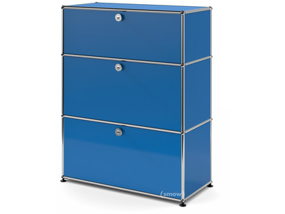USM Haller Storage Unit with 3 Drawers H 95 + 4 x W 75 x D 35 cm|Gentian blue RAL 5010