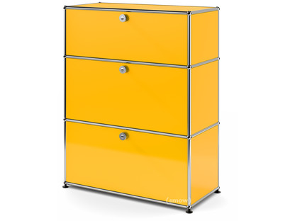 USM Haller Storage Unit with 3 Drawers H 95 + 4 x W 75 x D 35 cm|Golden yellow RAL 1004